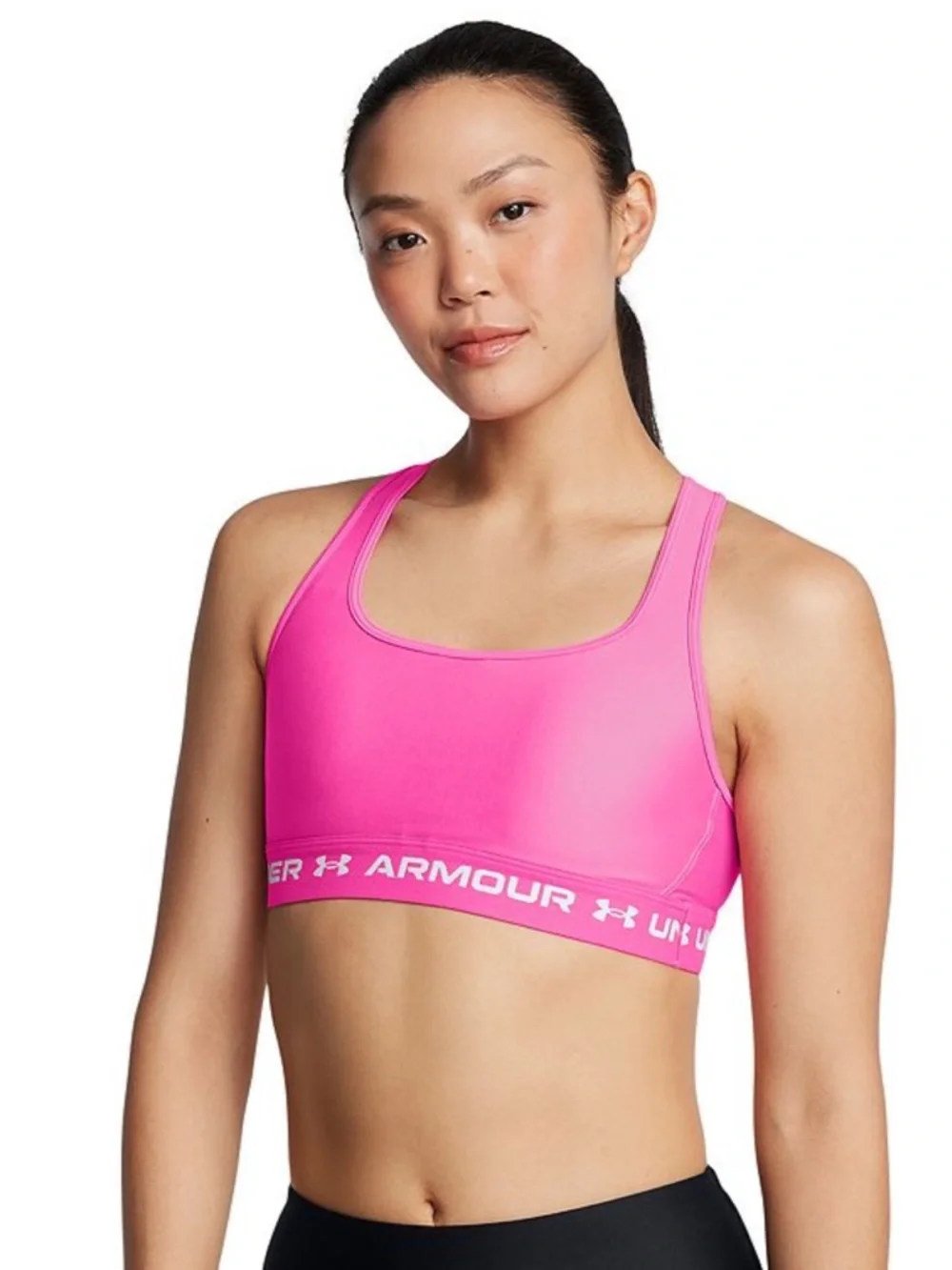 UNDER ARMOUR Cross Back Mid Sports Compression Bra Pink XL $35 EUC KL